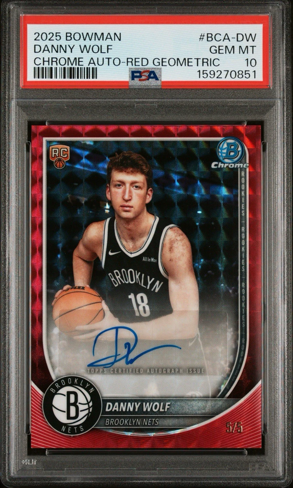 Danny Wolf 2025 Topps Chrome Basketball card