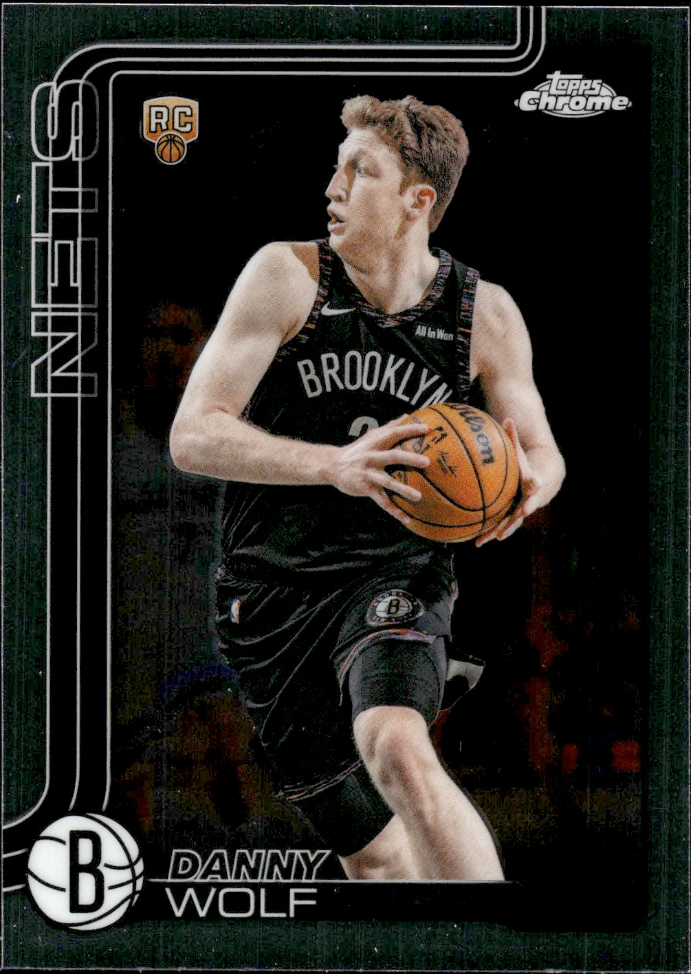 Danny Wolf #177 Rookie Card 2025 Topps Chrome Update Basketball basketball rookie card - Front