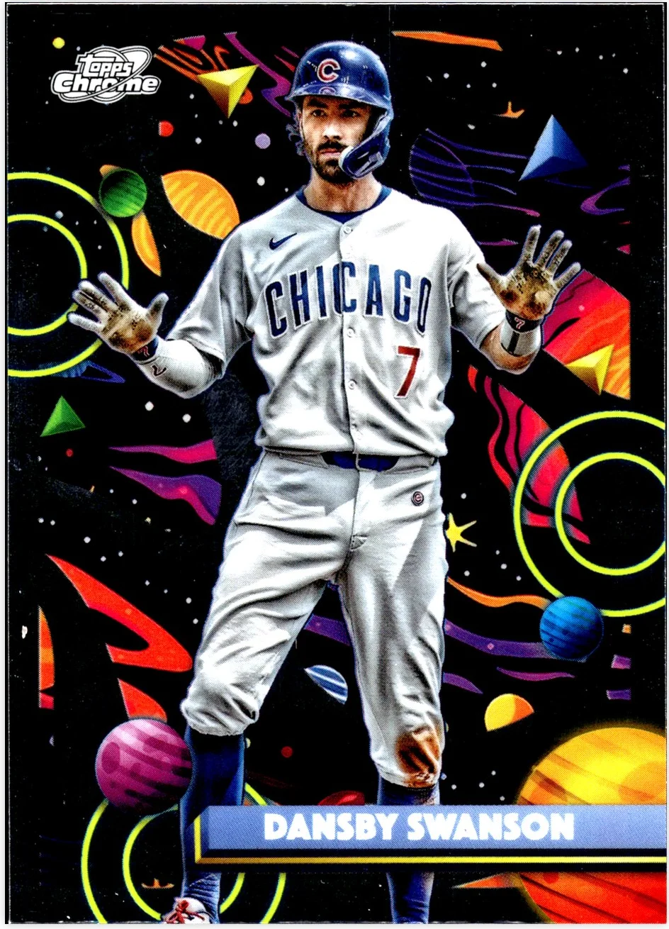 Dansby Swanson 2025 Topps Chrome Cosmic #187 baseball card - Front