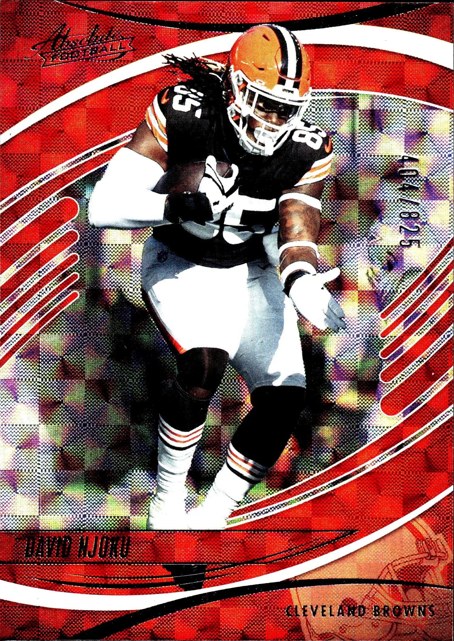 David Njoku 2025 Panini Absolute #12 Orange Mosaic football card - Front