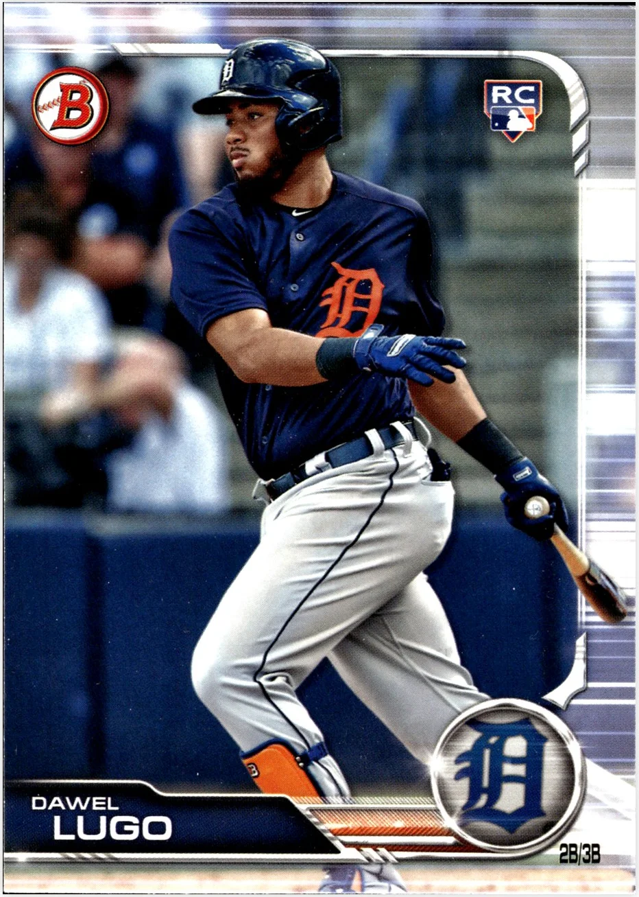 Dawel Lugo Rookie Card 2019 Bowman #82 Sky Blue baseball rookie card - Front