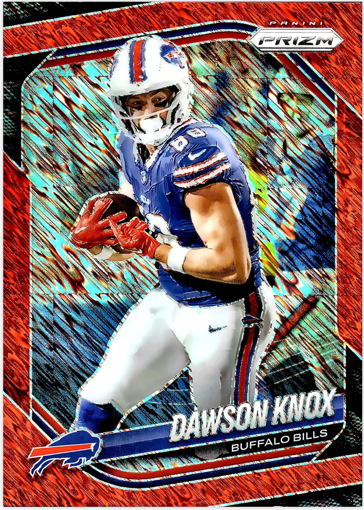 Dawson Knox 2025 Panini Prizm #65 Red Shimmer football card - Front