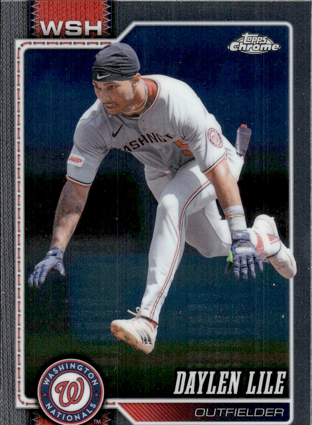 Daylen Lile #132 2026 Topps Chrome Baseball baseball card - Front