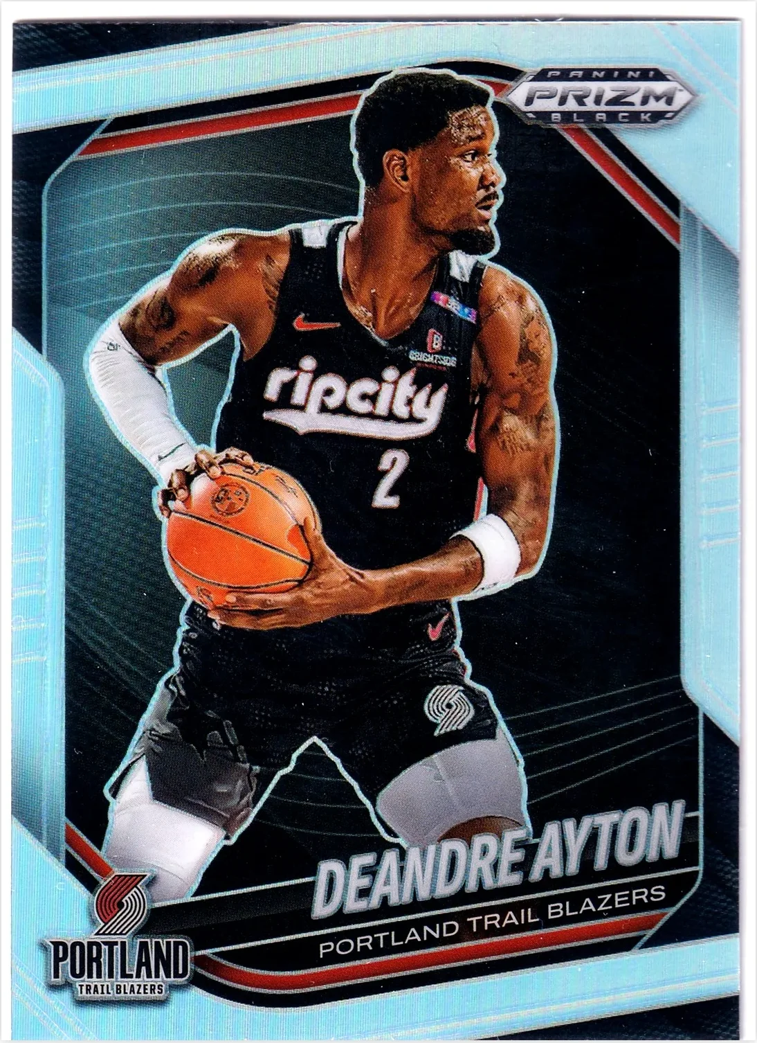 Deandre Ayton 2024-25 Panini Prizm Black #22 Silver basketball card - Front