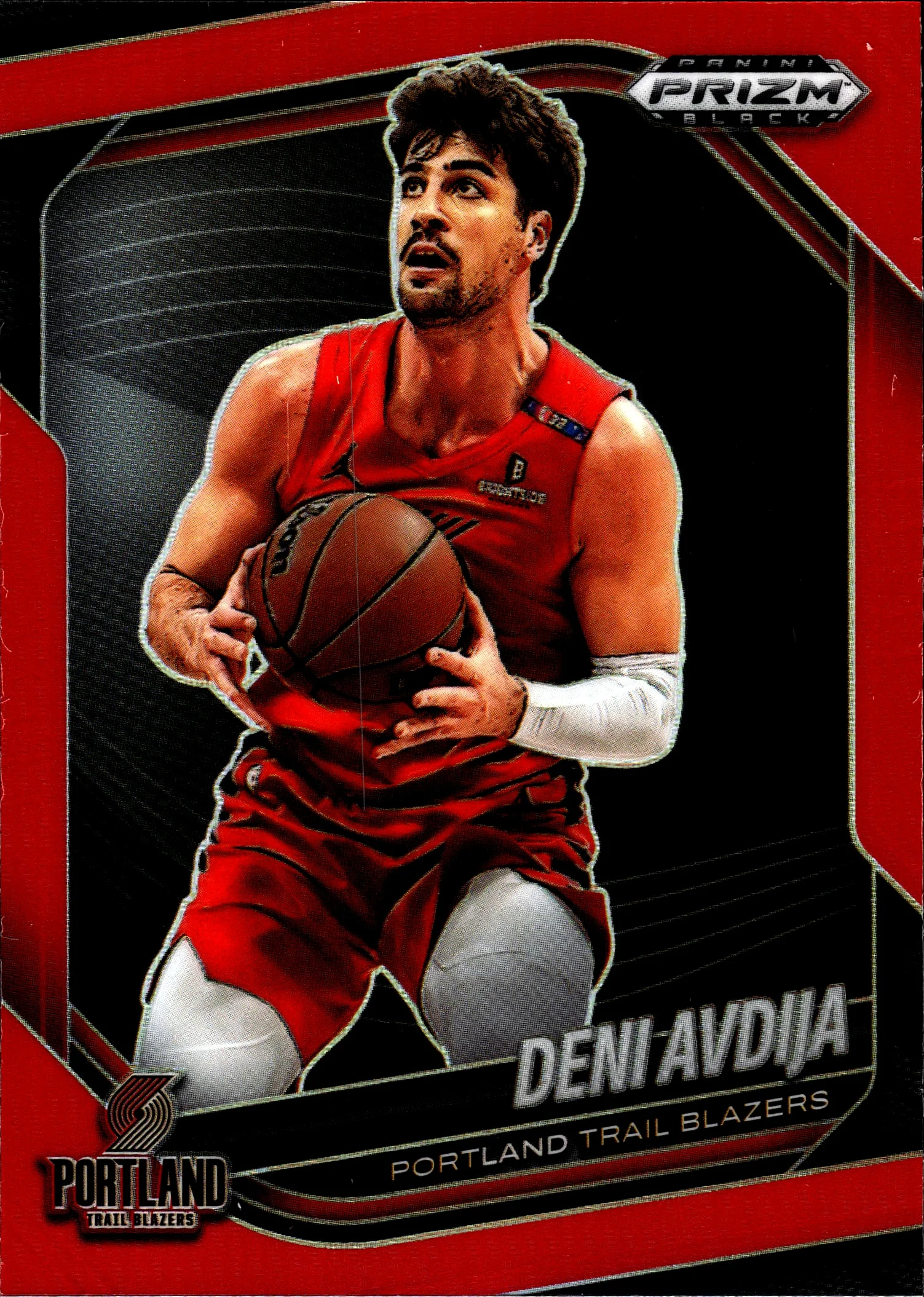 Deni Avdija 2024-25 Panini Prizm Black #78 Red basketball card - Front