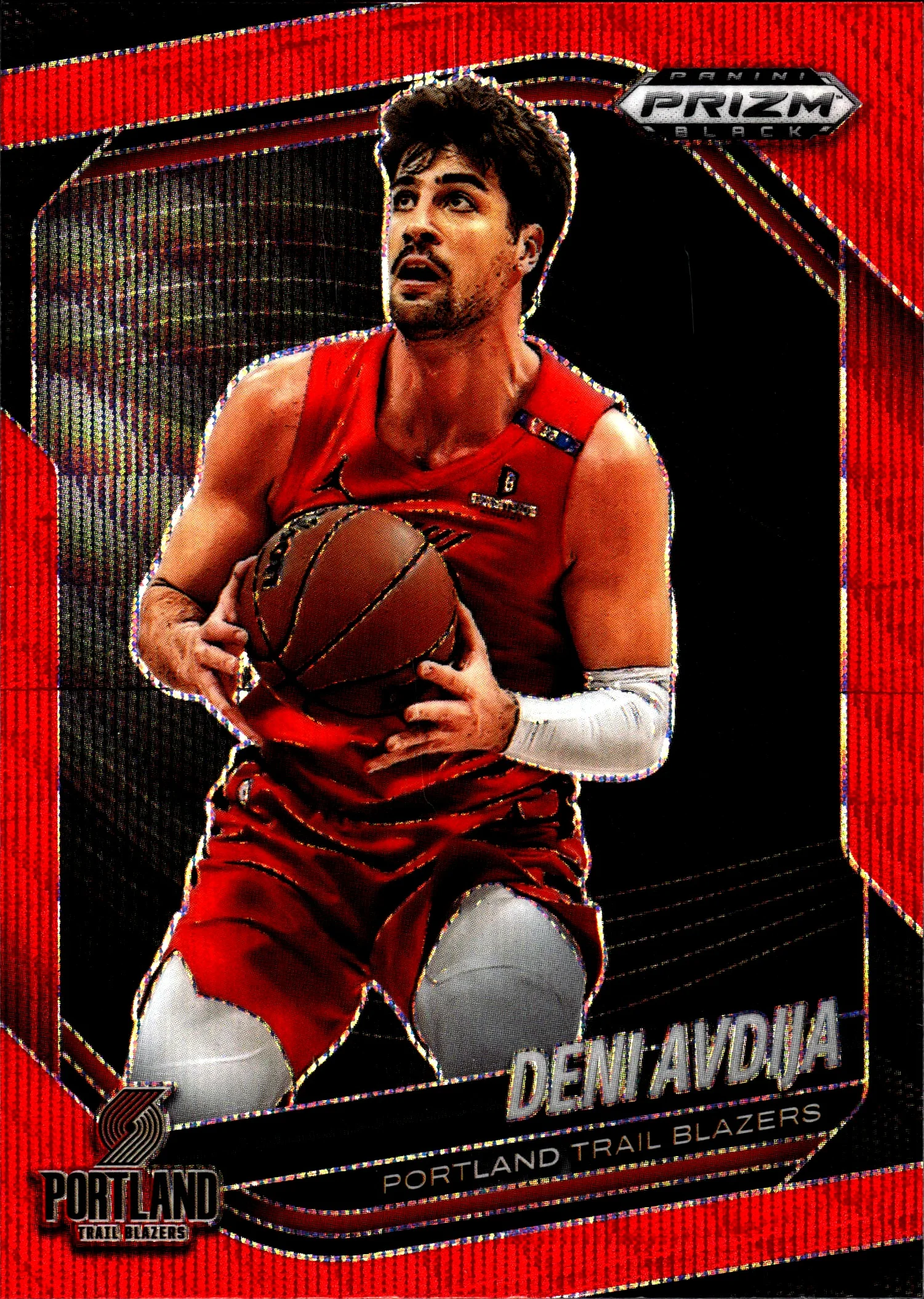 Deni Avdija 2024-25 Panini Prizm Black #78 Ruby Wave basketball card - Front
