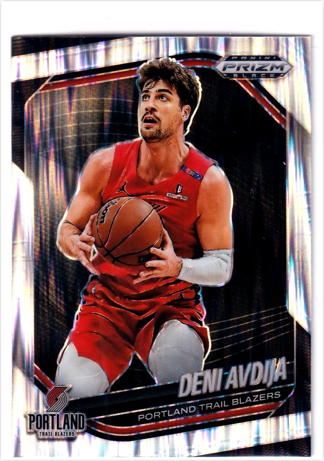 Deni Avdija 2024-25 Panini Prizm Black #78 Skewed basketball card - Front