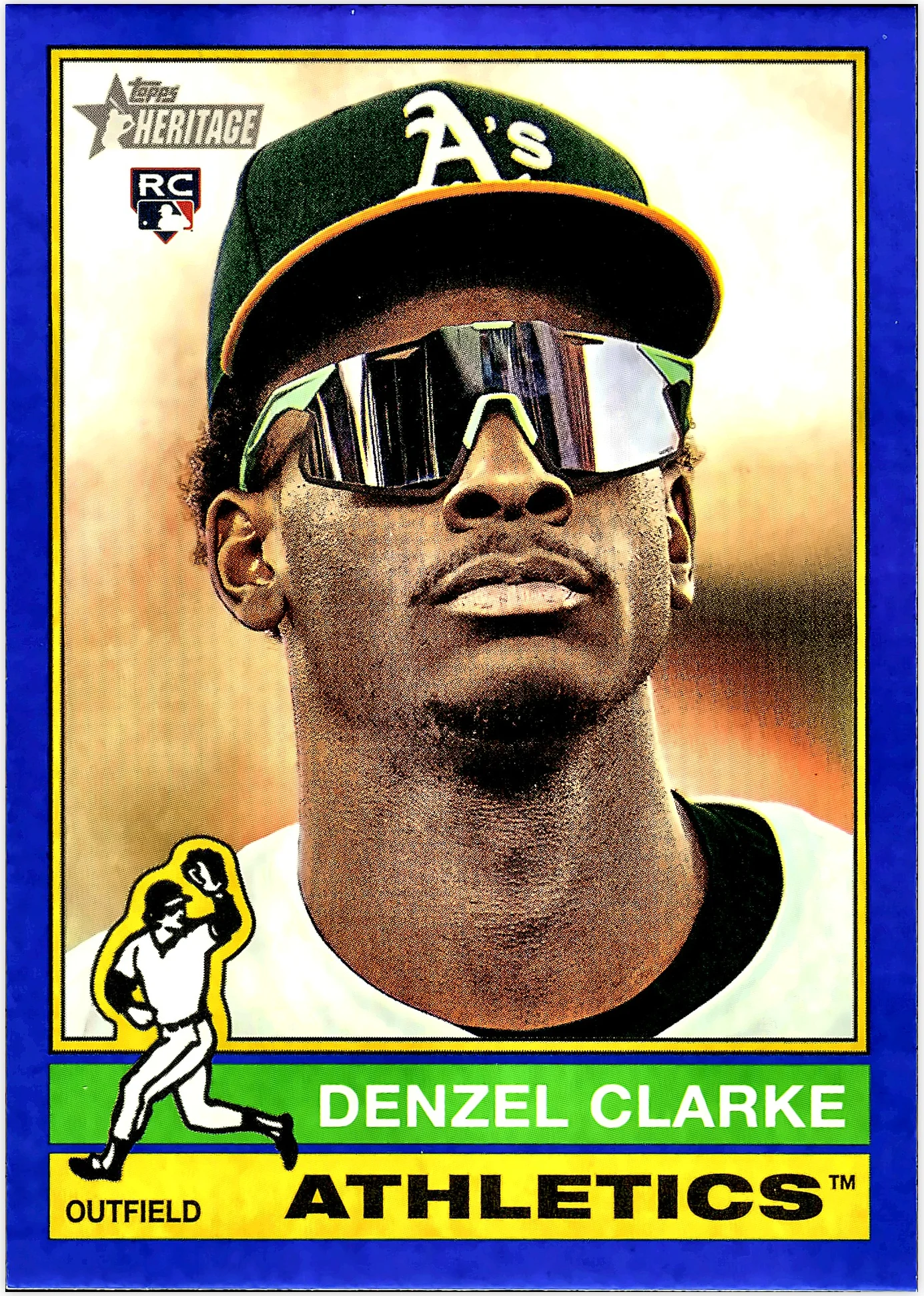 Denzel Clarke 2025 Topps Heritage #571 Dark Blue Border baseball rookie card - Front