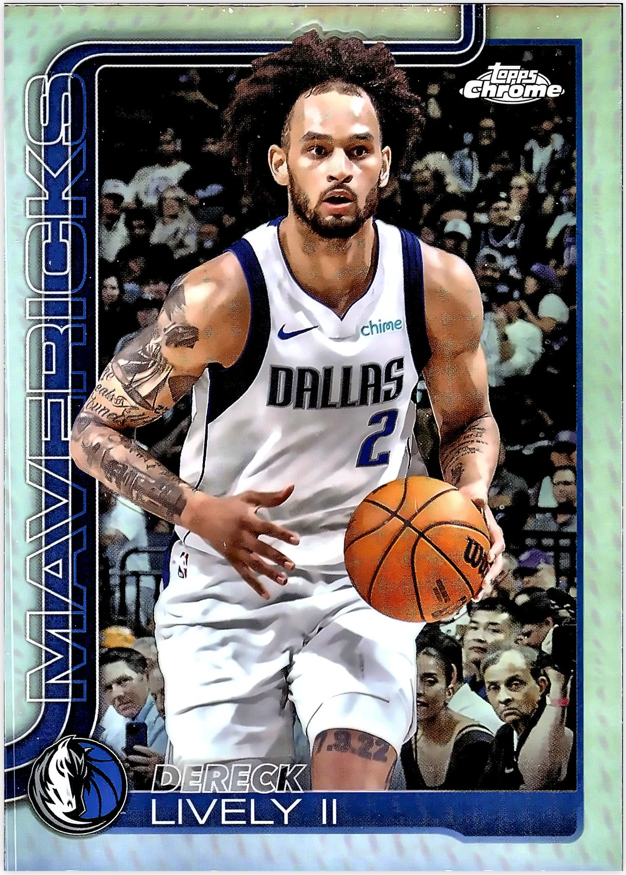 Dereck Lively II 2025-26 Topps Chrome #72 Refractor basketball card - Front