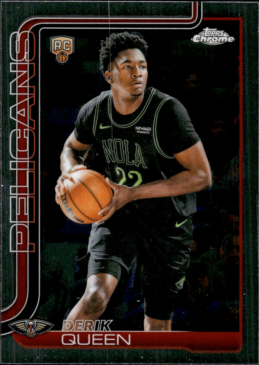 Derik Queen #163 Rookie Card 2025 Topps Chrome Update Basketball basketball rookie card - Front