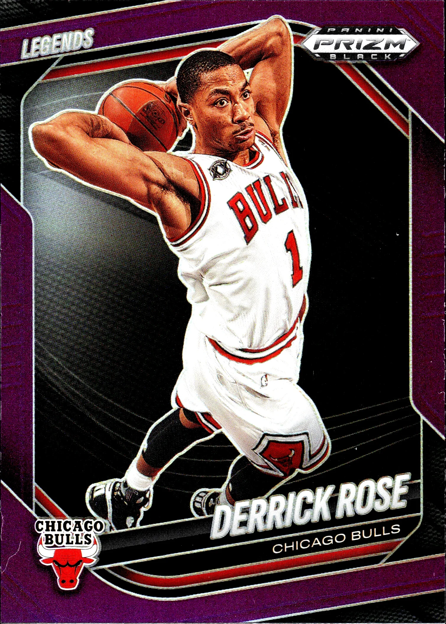 Derrick Rose 2024-25 Panini Prizm Black #256 Purple basketball card - Front
