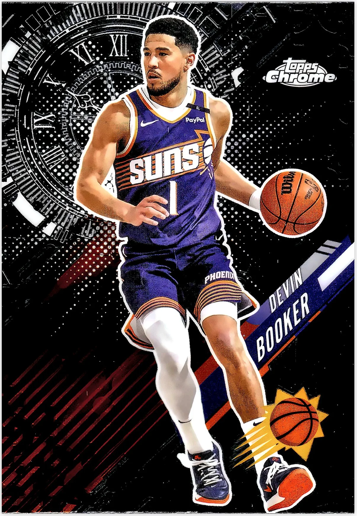 Devin Booker 2025-26 Topps Chrome #GT-4 Go Time basketball card - Front