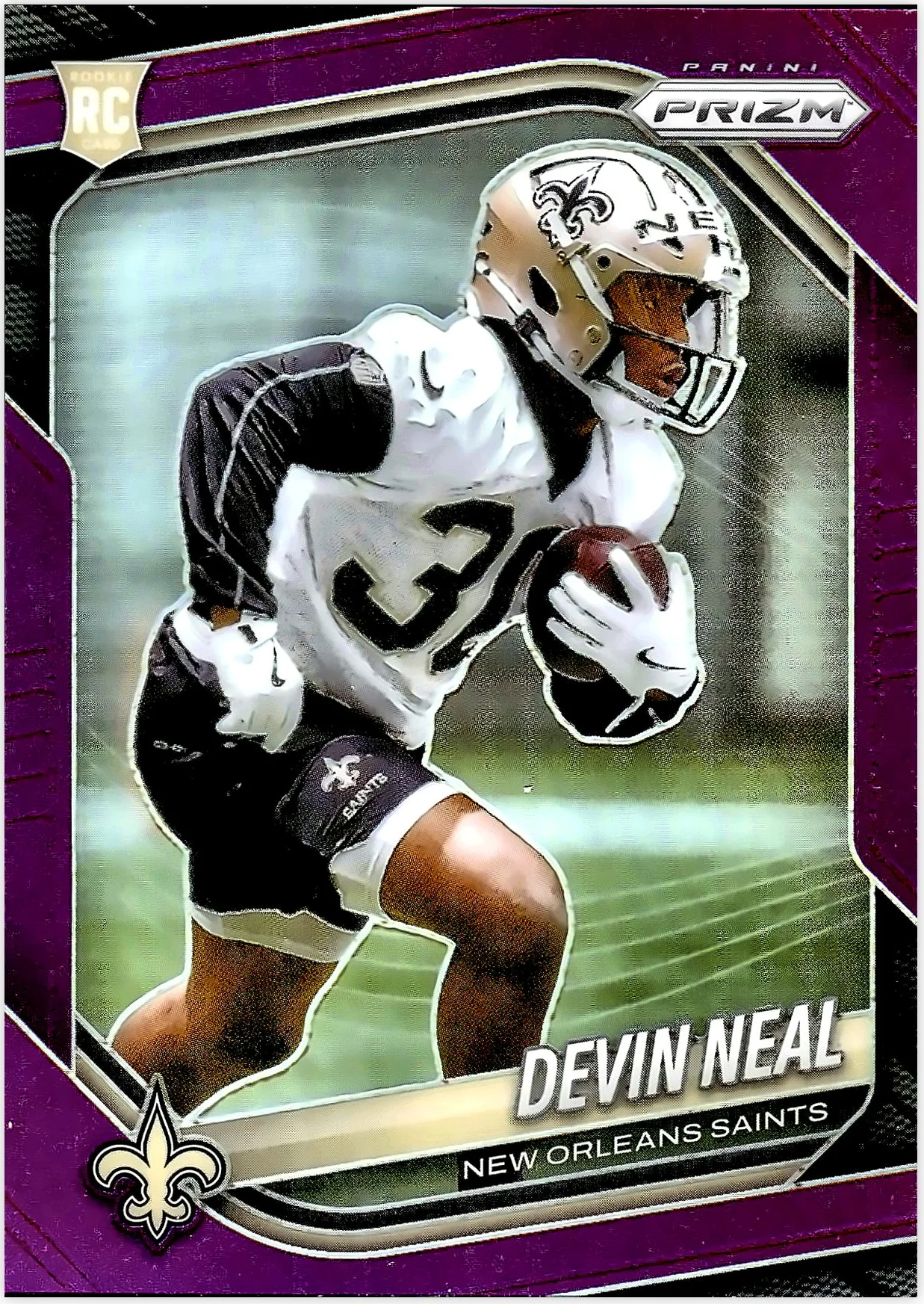 Devin Neal 2025 Panini Prizm #393 Prizm Purple /125 football rookie card - Front