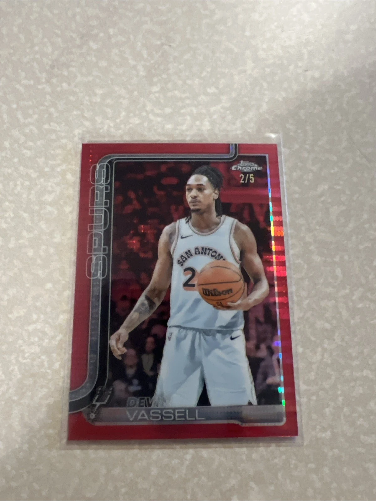 Devin Vassell 2025-26 Topps Chrome card