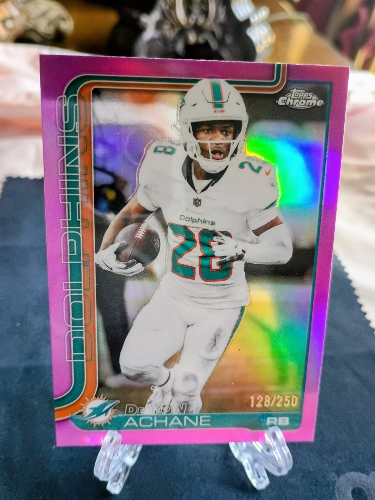 De’Von Achane 2025 Topps Chrome Football card