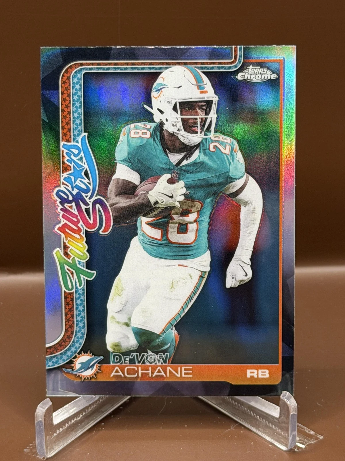 De’Von Achane 2025 Topps Chrome Football card