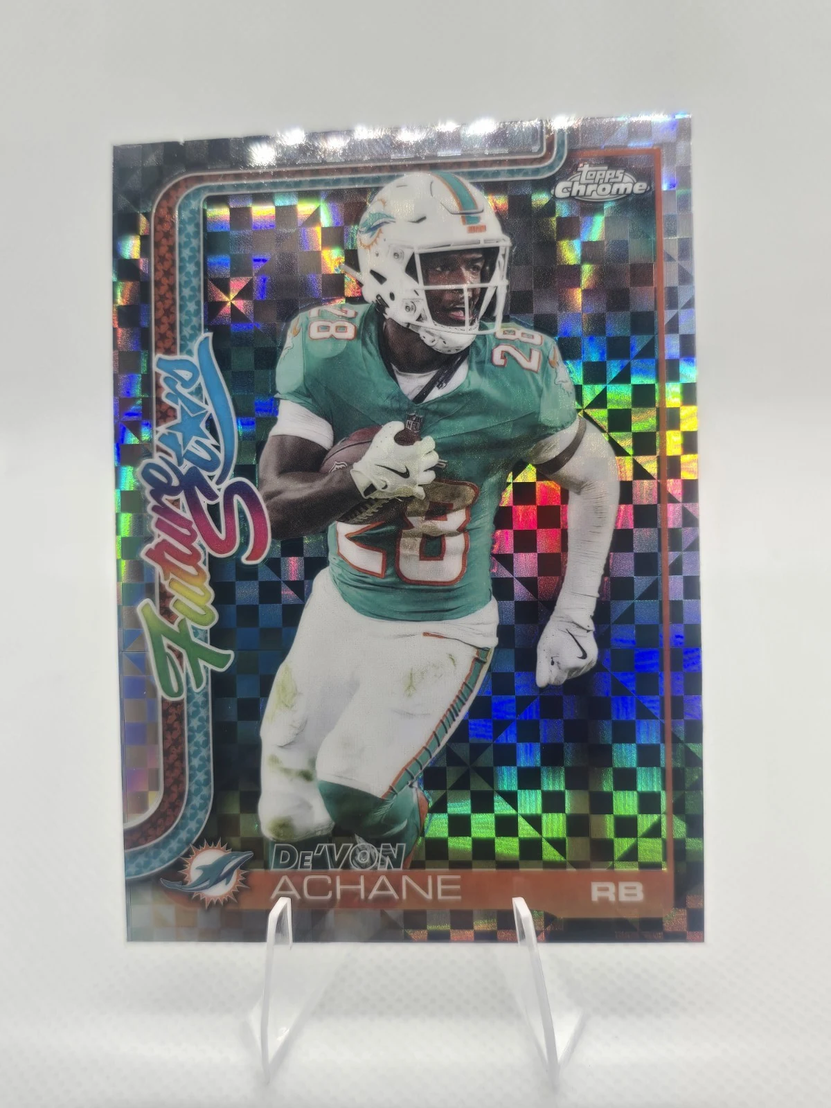 De’Von Achane 2025 Topps Chrome Football card
