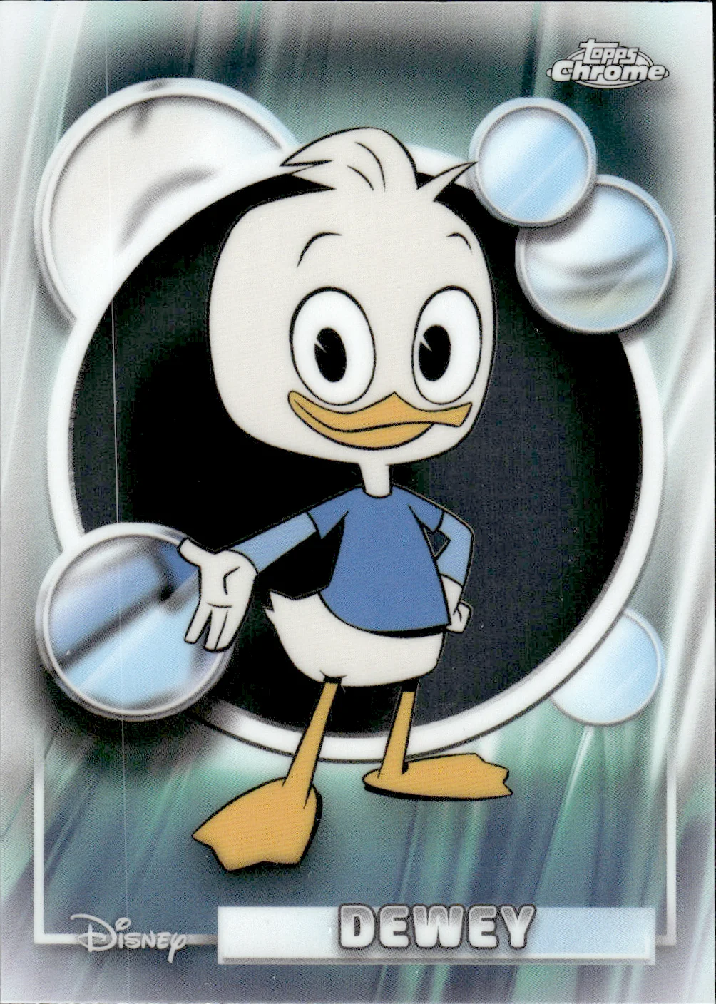 Dewey Duck #120 2026 Topps Chrome Disney trading card - Front