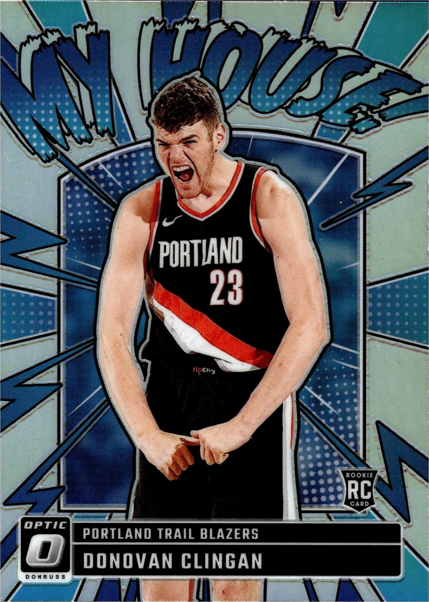 Donovan Clingan 2024-25 Donruss Optic #1 My House Holo basketball card - Front