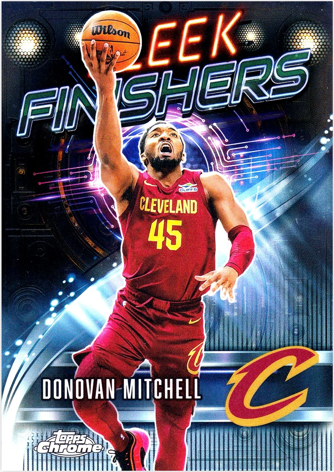 Donovan Mitchell 2025-26 Topps Chrome #SF-7 Sleek Finishers basketball card - Front