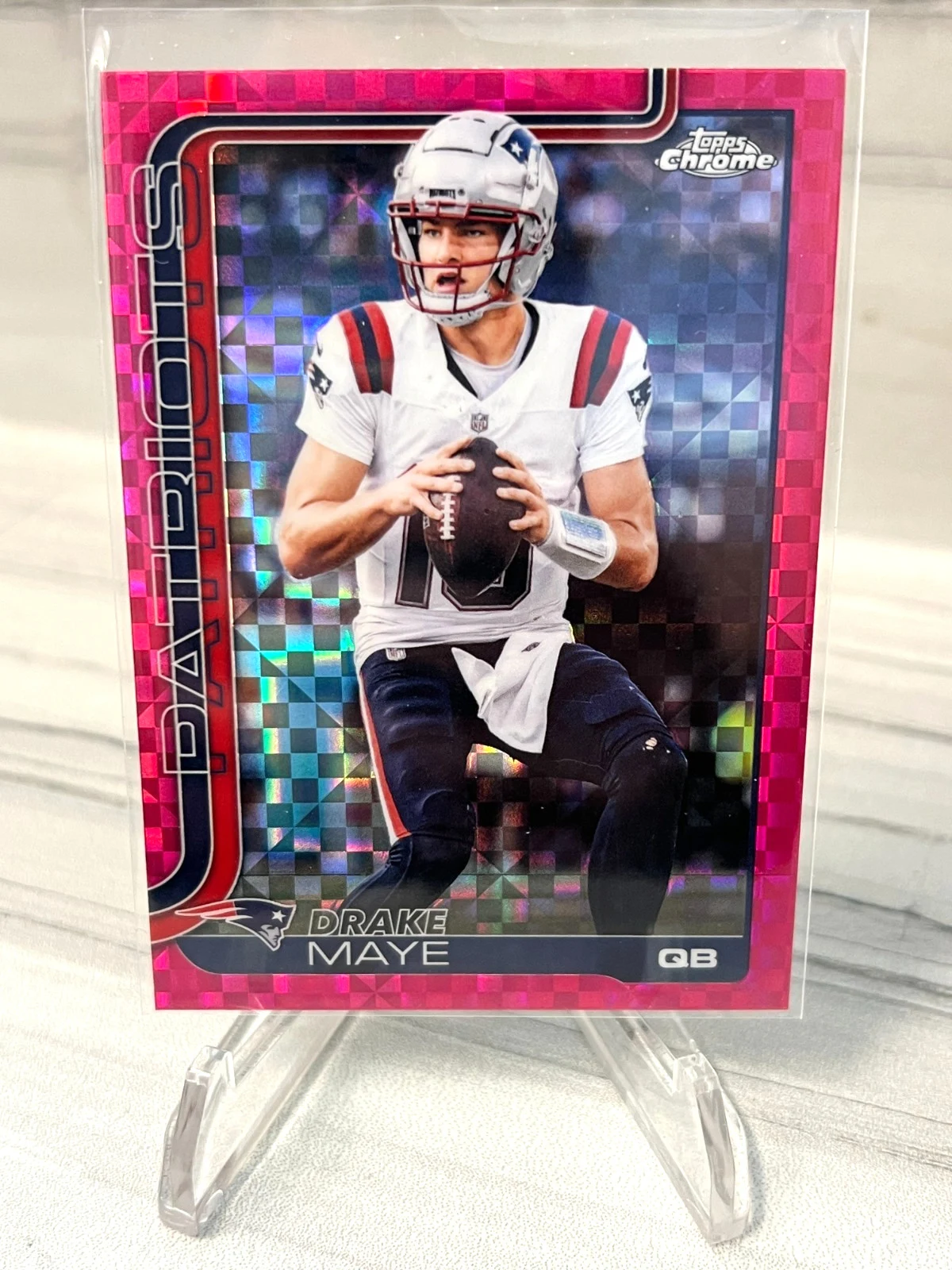 Drake Maye 2025 Topps Chrome Football card