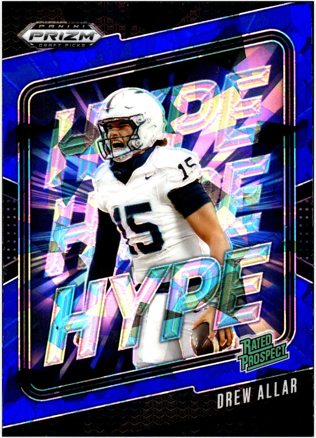 Drew Allar 2025 Panini Prizm Draft Picks #9 Hype Blue Ice football card - Front