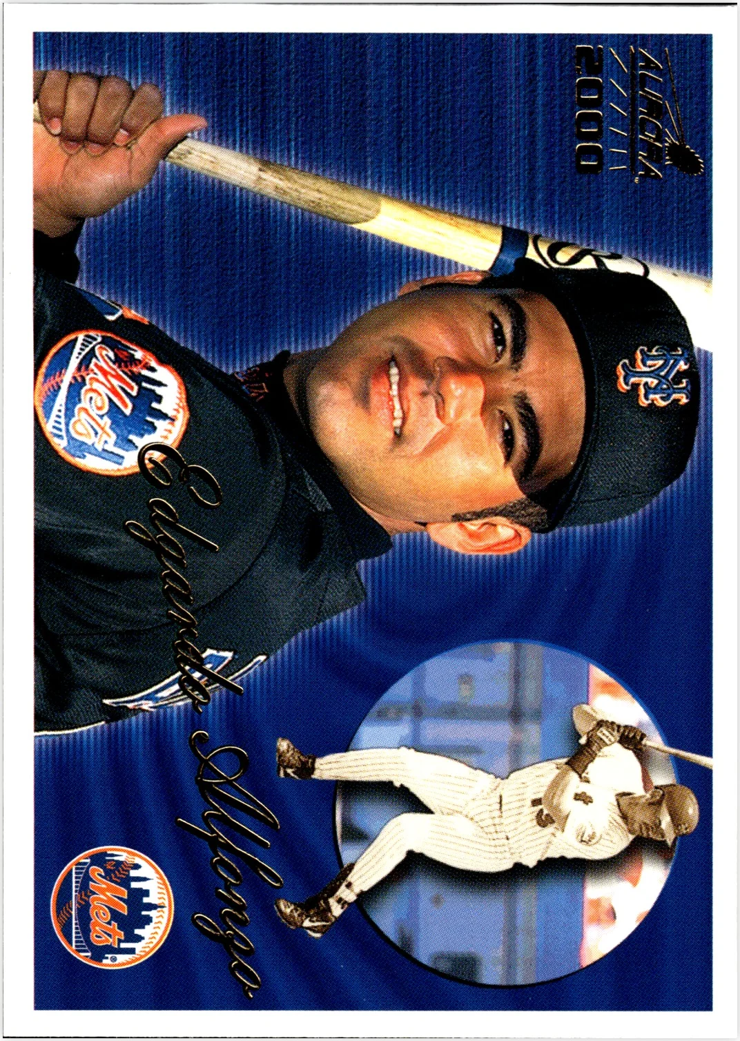 Edgardo Alfonzo 2000 Pacific Aurora #91 Pinstripes baseball card - Front