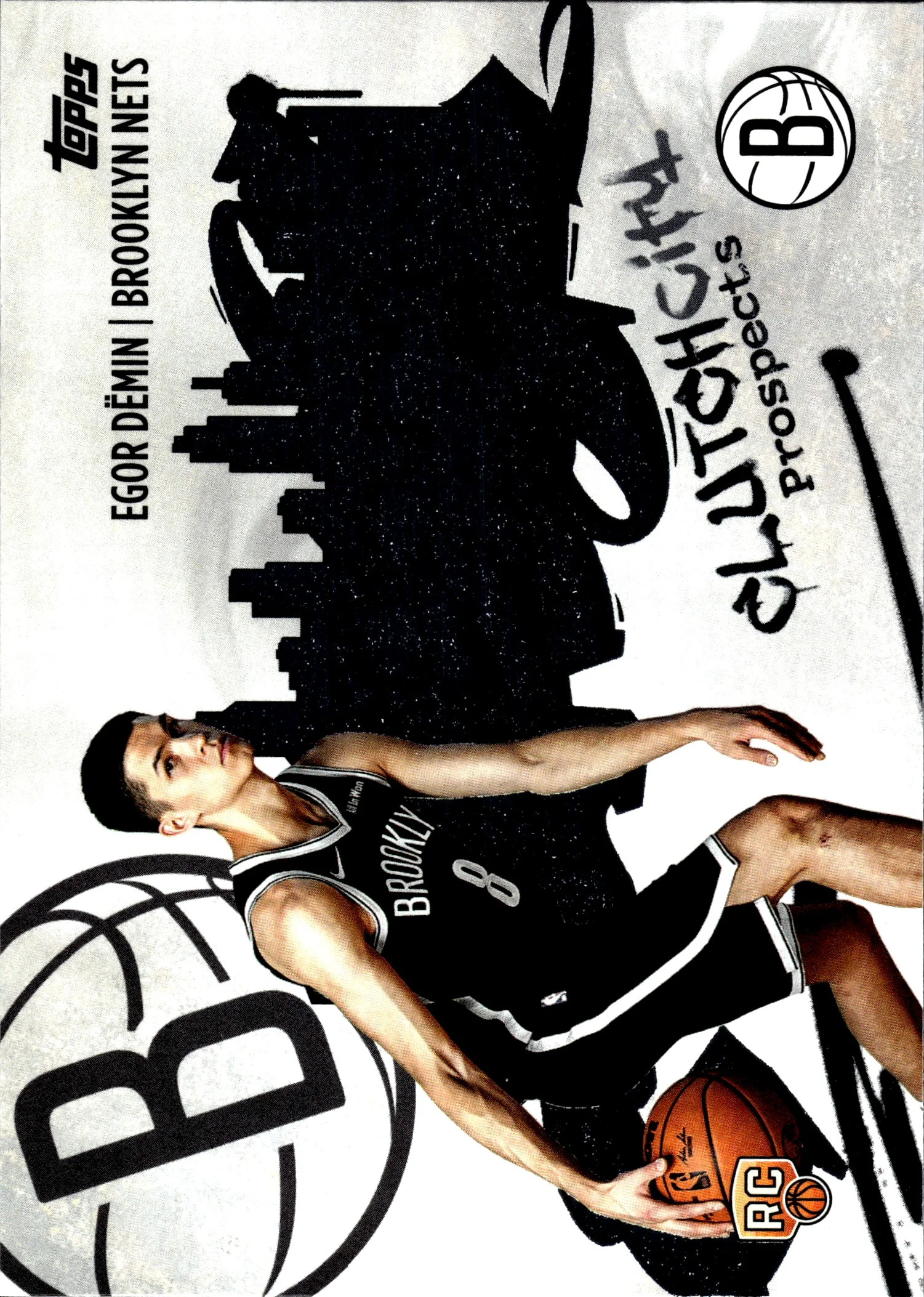 Egor Dëmin 2025-26 Topps #CC-8 Clutch City Prospects Holo Foil basketball card - Front