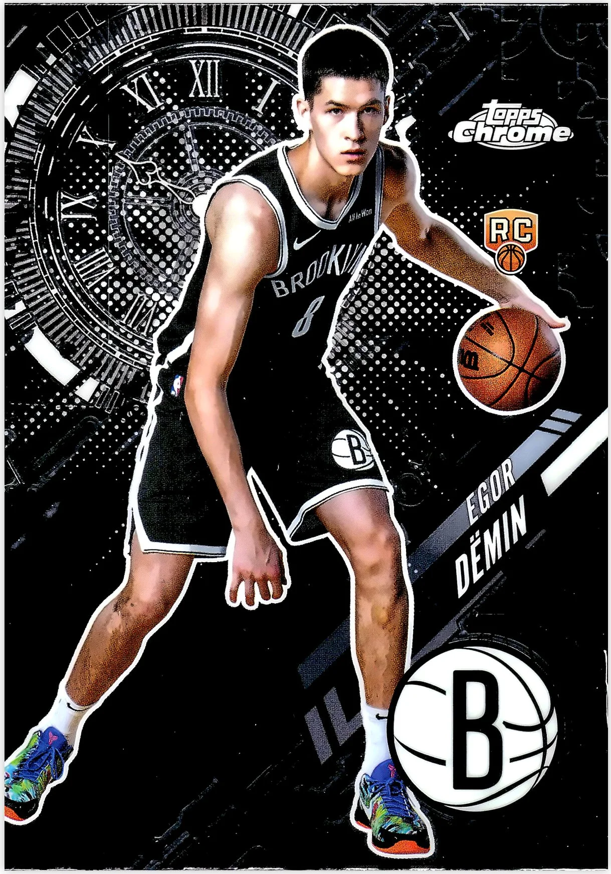 Egor Dëmin 2025-26 Topps Chrome #GT-22 Go Time basketball rookie card - Front