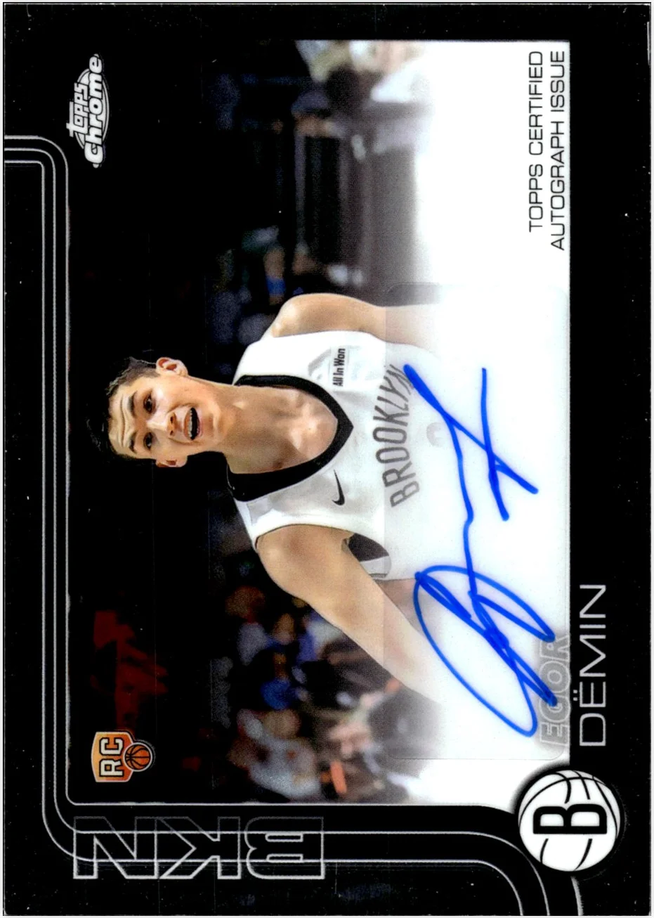 Egor Dëmin 2025-26 Topps Chrome #TCAR-ED Chrome Rookie Autographs basketball card - Front