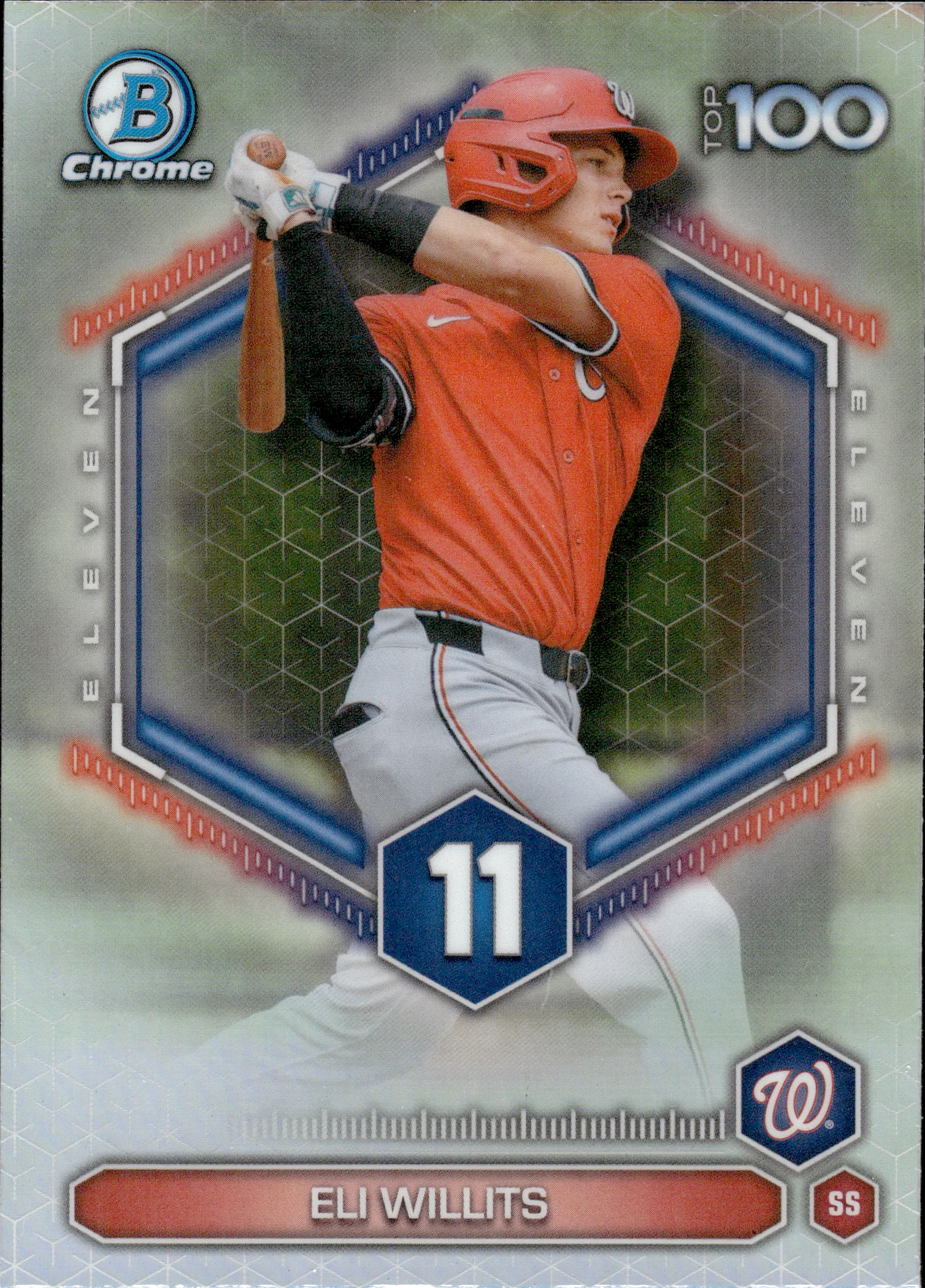 Eli Willits #BTP-11 2026 Topps Bowman Chrome Baseball Top 100 baseball card - Front