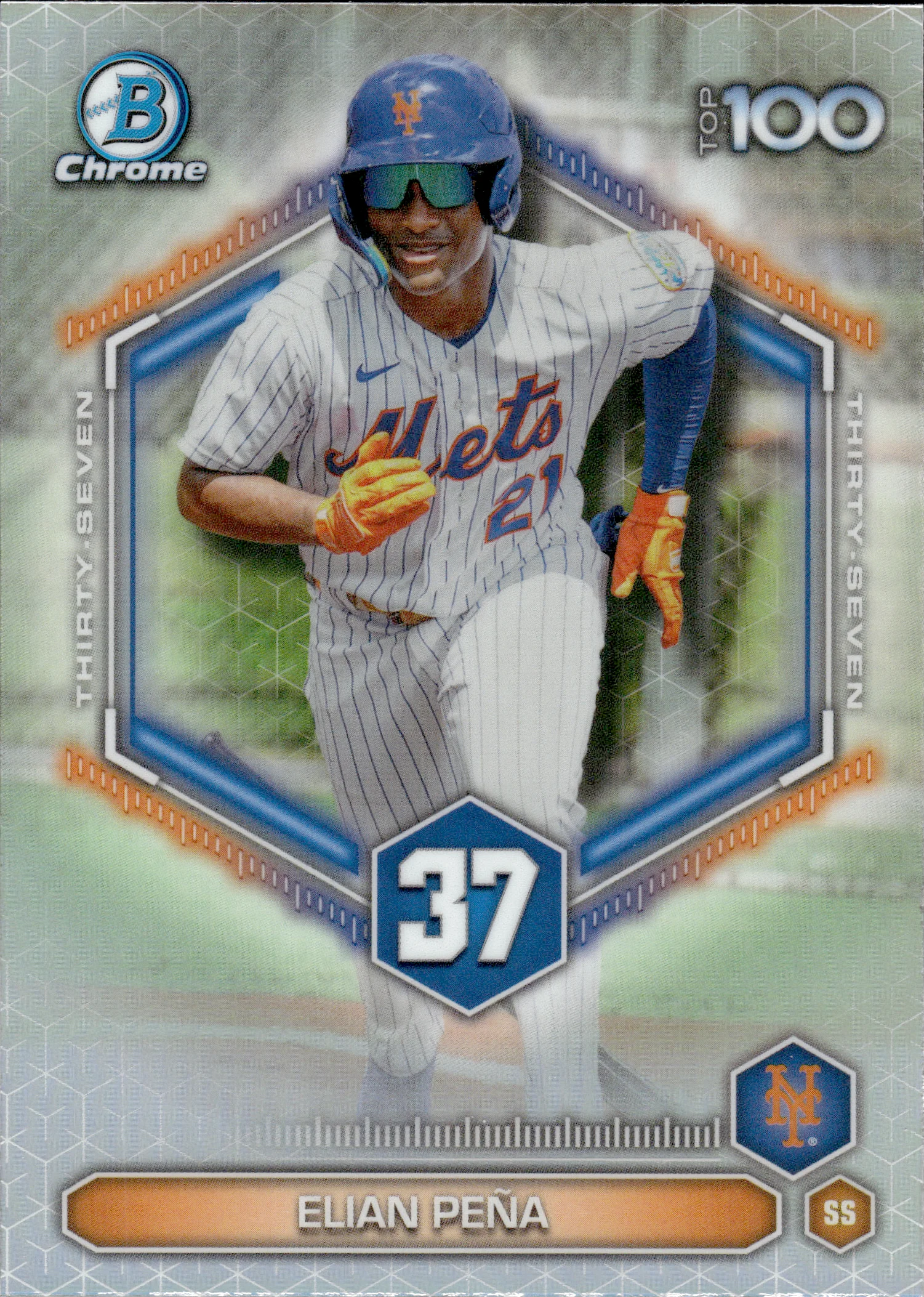 Elian Peña #BTP-37 2026 Topps Bowman Chrome Baseball Top 100 baseball card - Front