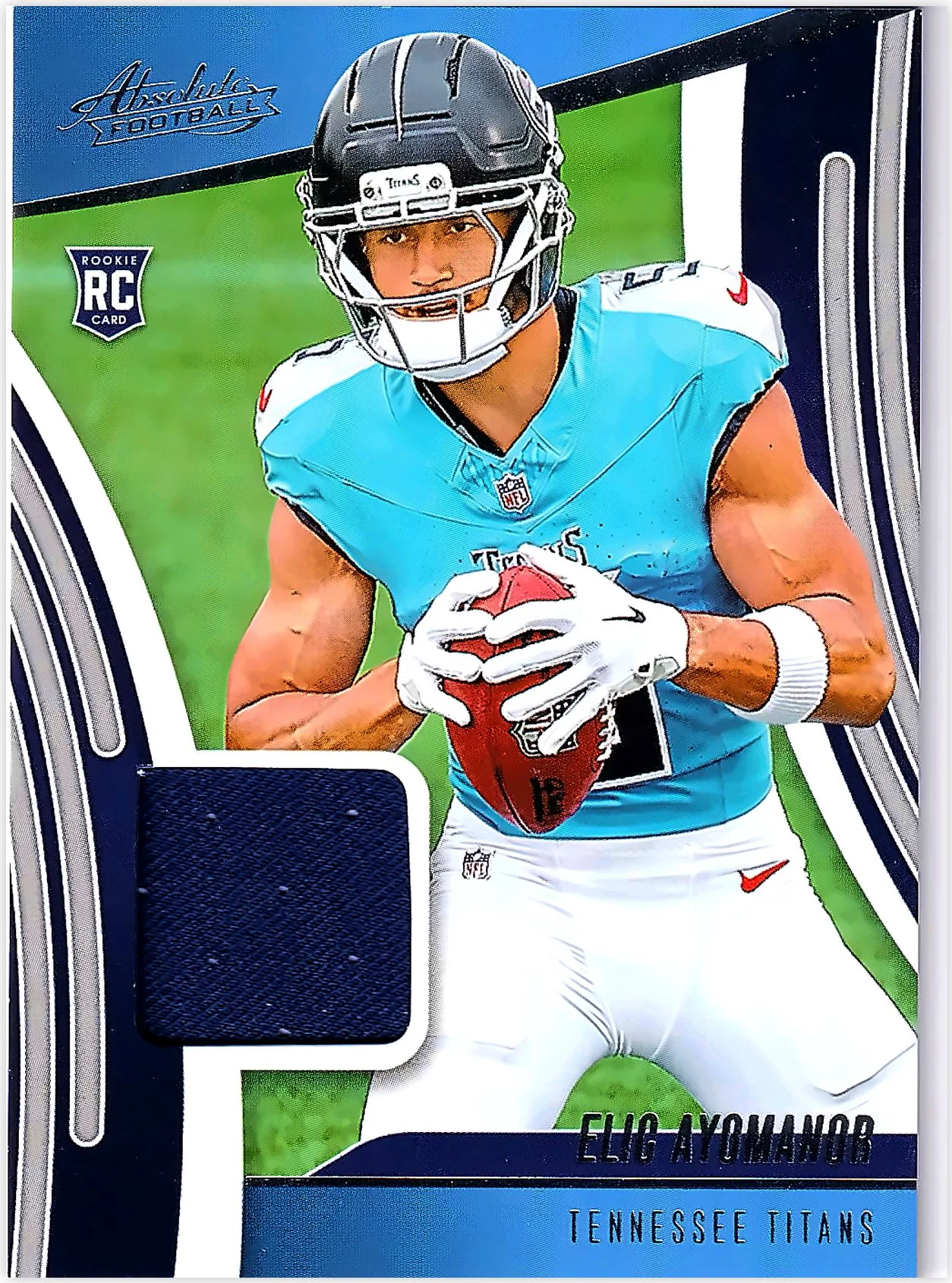 Elic Ayomanor 2025 Panini Absolute #ARM-EYR Absolute Rookie Materials football card - Front