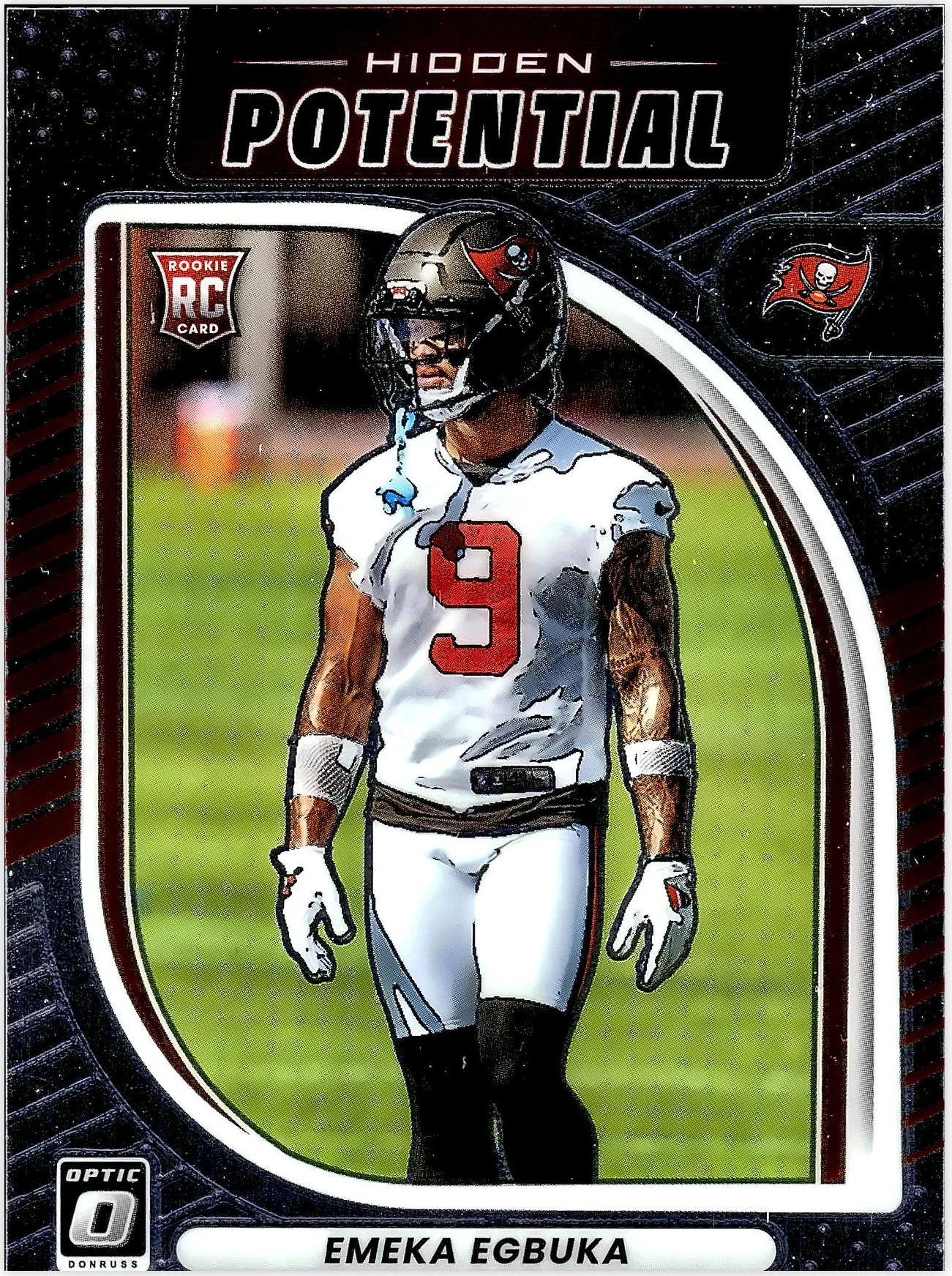 Emeka Egbuka 2025 Donruss Optic #15 Hidden Potential football card - Front