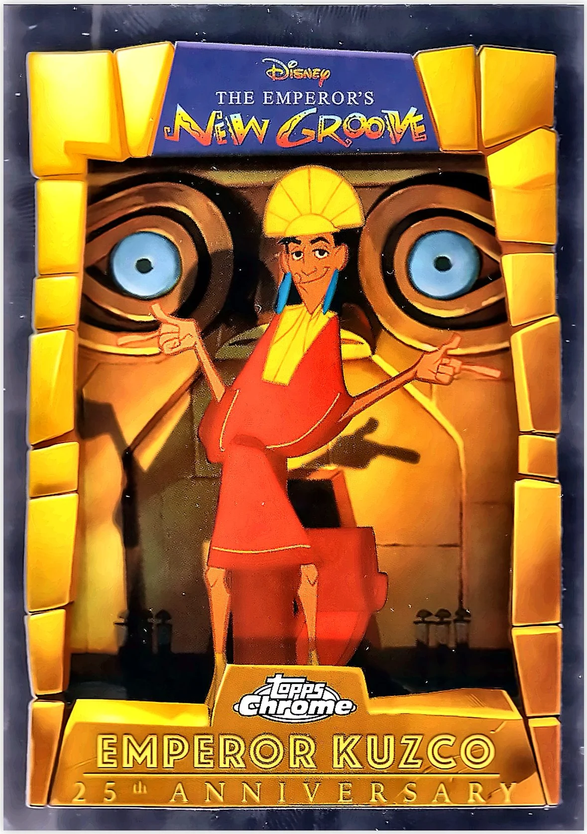 Emperor Kuzco 2025 Topps Chrome Disney #EMP-1 The Emperor's New Groove 25th Anniversary trading card - Front