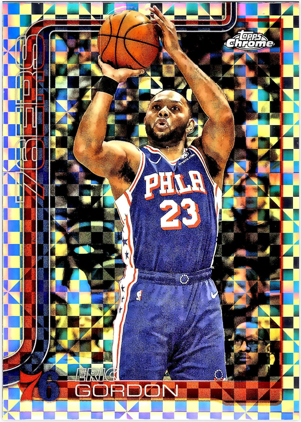 Eric Gordon 2025-26 Topps Chrome #184 X-Fractor basketball card - Front