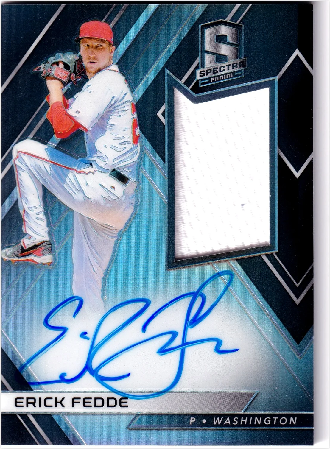 Erick Fedde 2018 Panini Chronicles #RJA-EF Spectra Rookie Jersey Autographs baseball card - Front