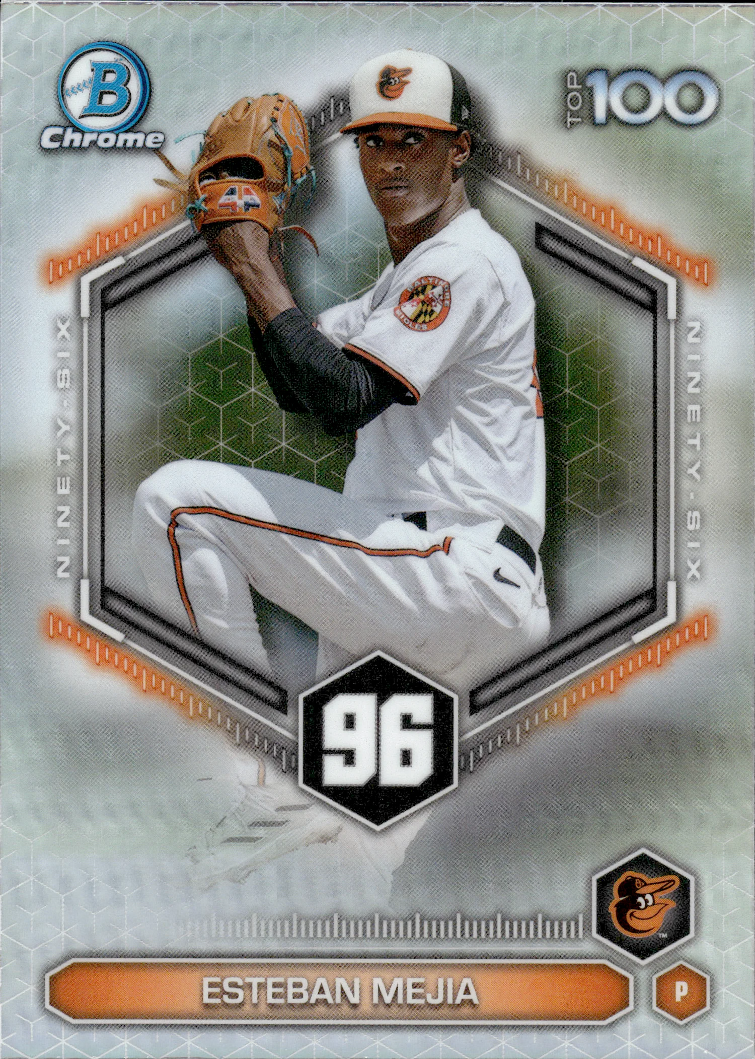 Esteban Mejia #BTP-96 2026 Topps Bowman Chrome Baseball Top 100 baseball card - Front