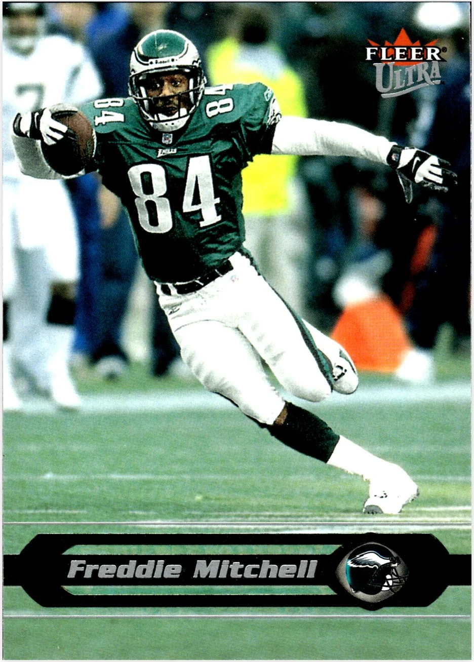 Freddie Mitchell 2002 Ultra #142 football card - Front