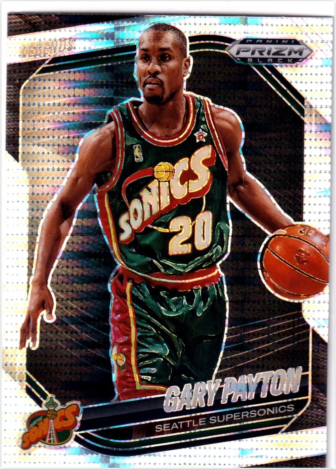 Gary Payton 2024-25 Panini Prizm Black #280 Hyper basketball card - Front