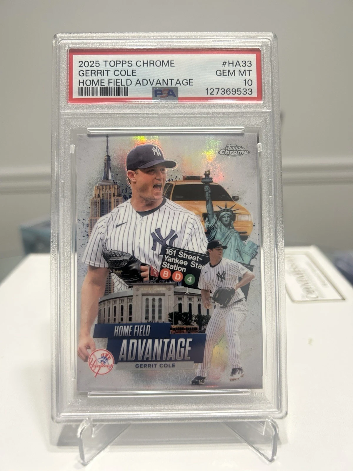Gerrit Cole #HA-33 2025 Topps Chrome Baseball Home Field Advantage front
