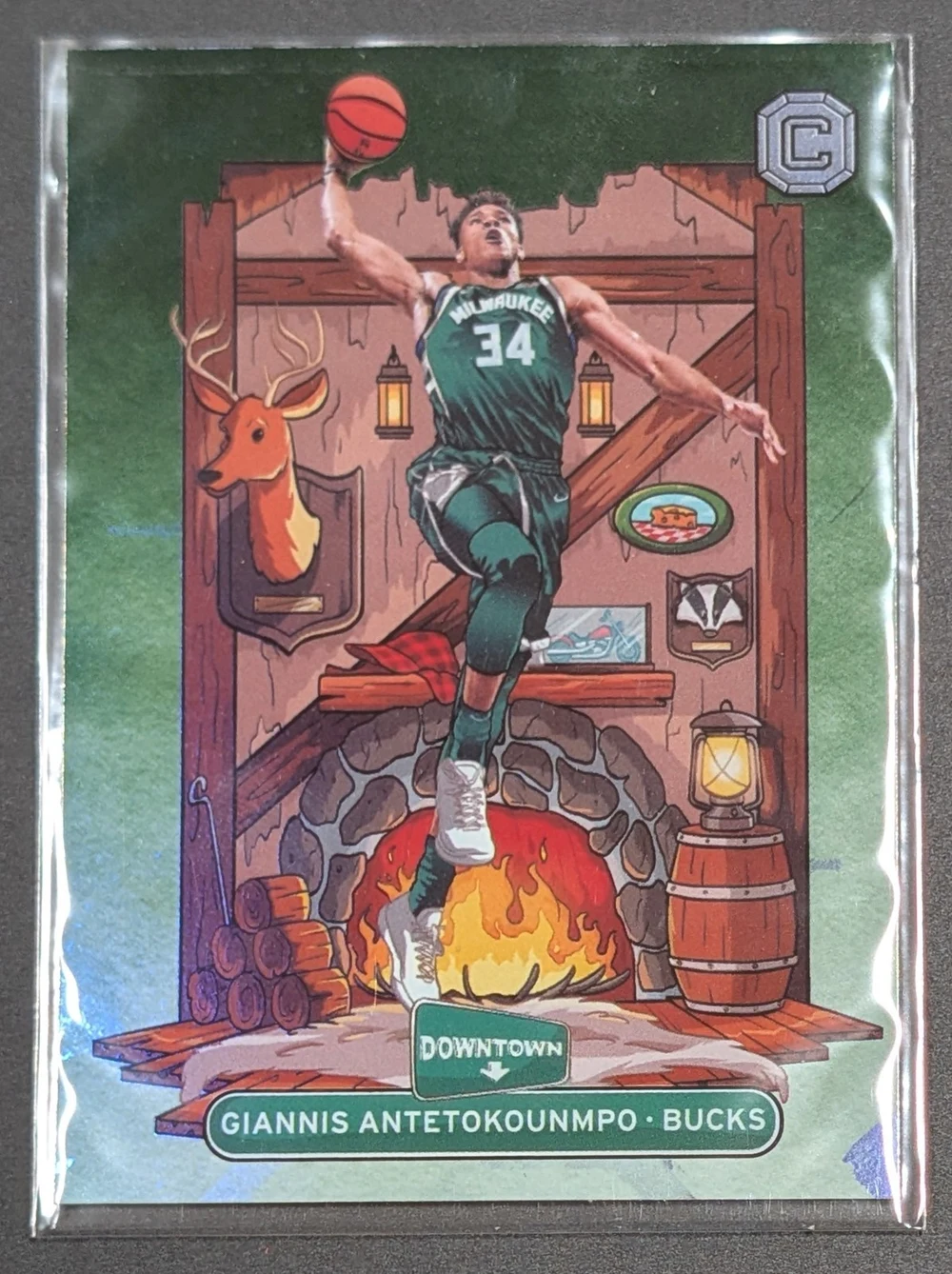 Giannis Antetokounmpo #5 2018-19 Panini Cornerstones Basketball Downtown front