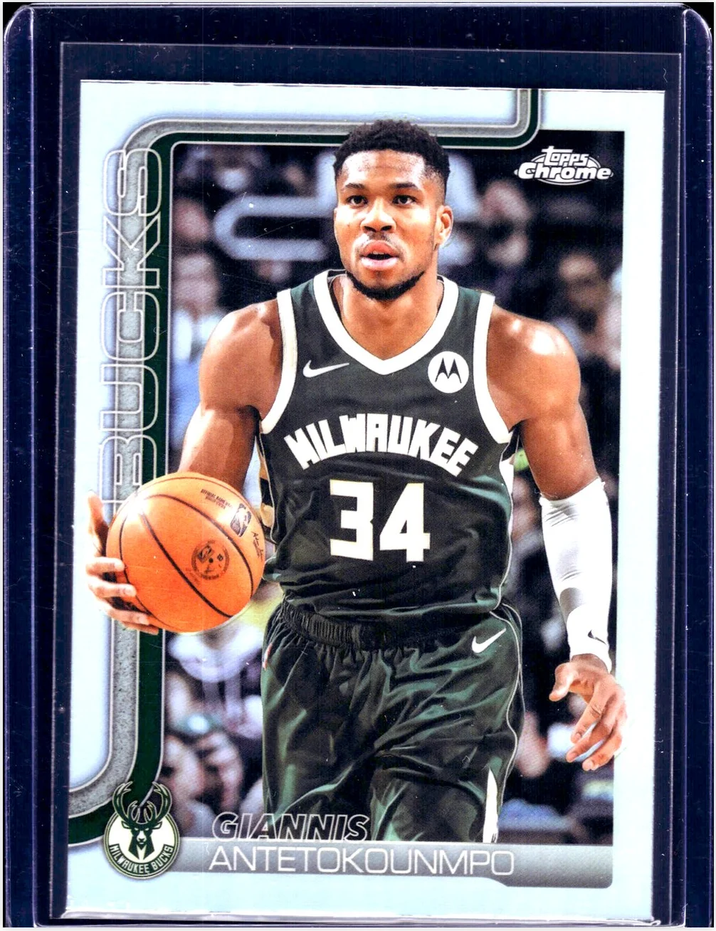 Giannis Antetokounmpo 2025-26 Topps Chrome #137 Refractor basketball card - Front