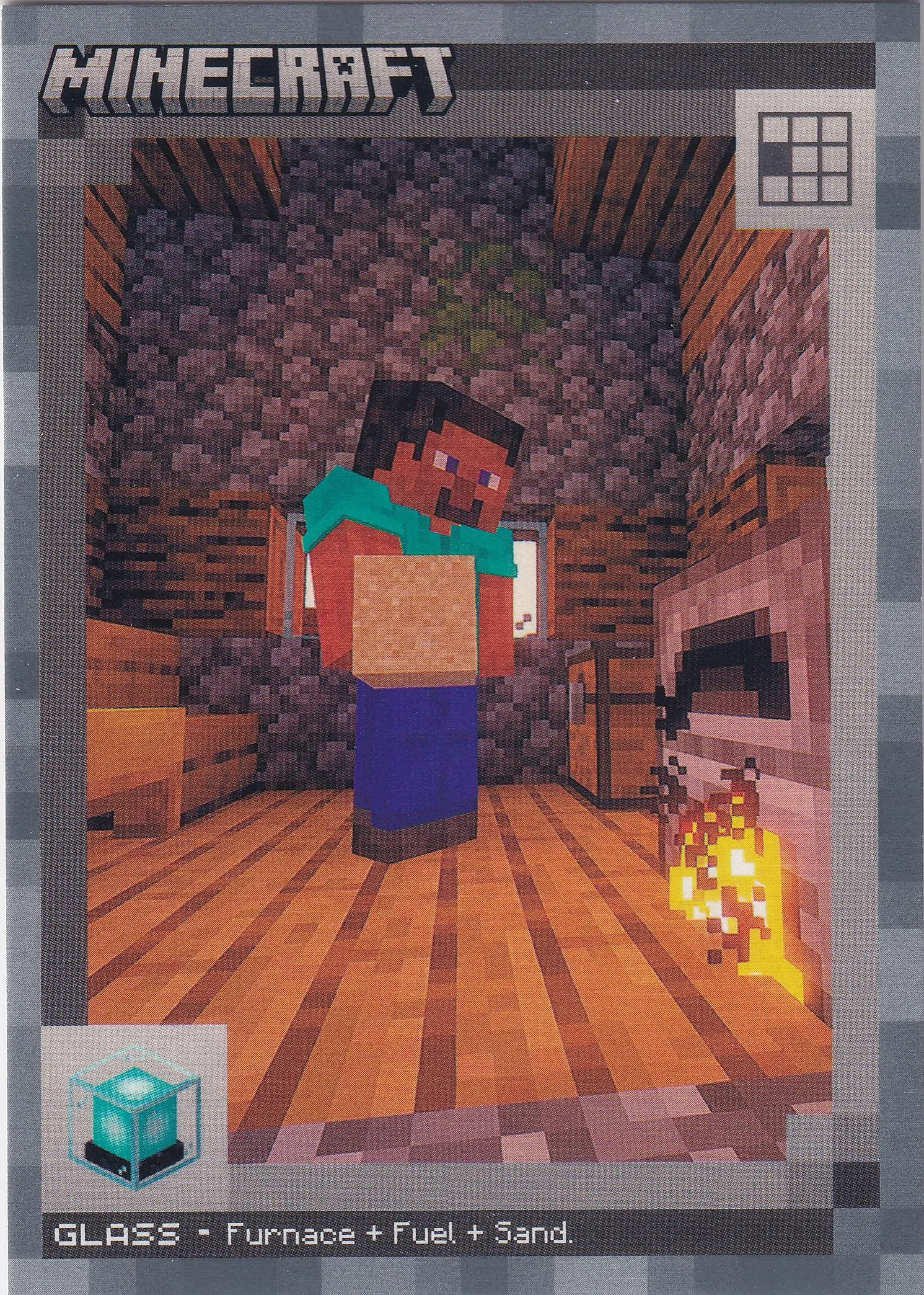 Glass 2024 Minecraft #76 Stone trading card - Front
