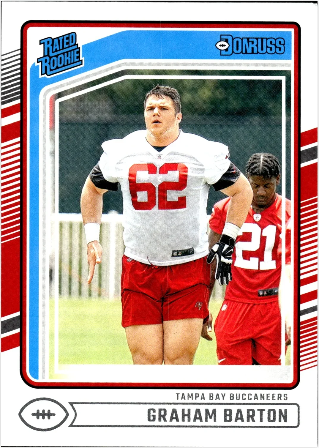 Graham Barton 2024 Donruss #380 Press Proof Green football rookie card - Front