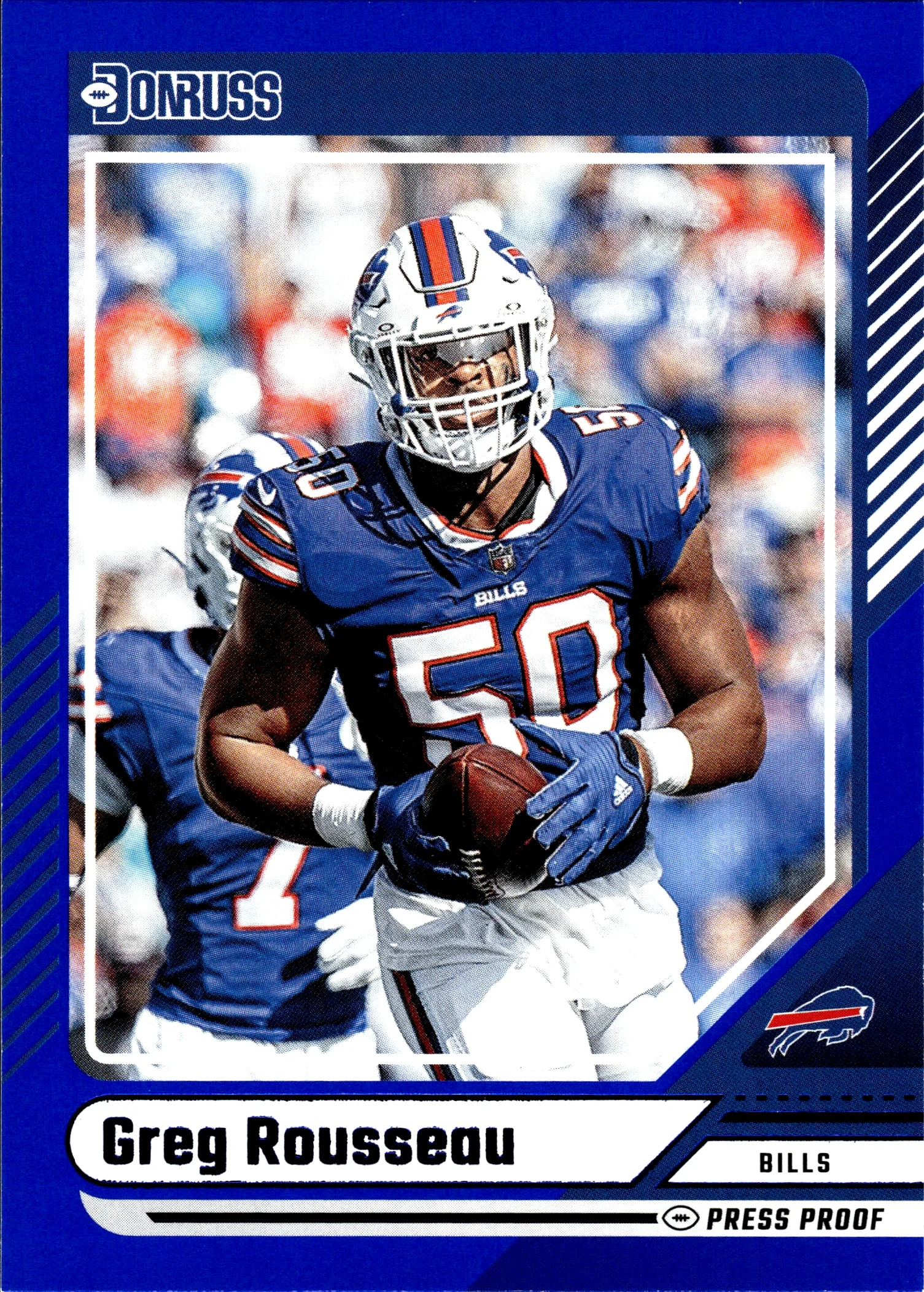 Greg Rousseau 2024 Donruss #74 Press Proof Blue football card - Front