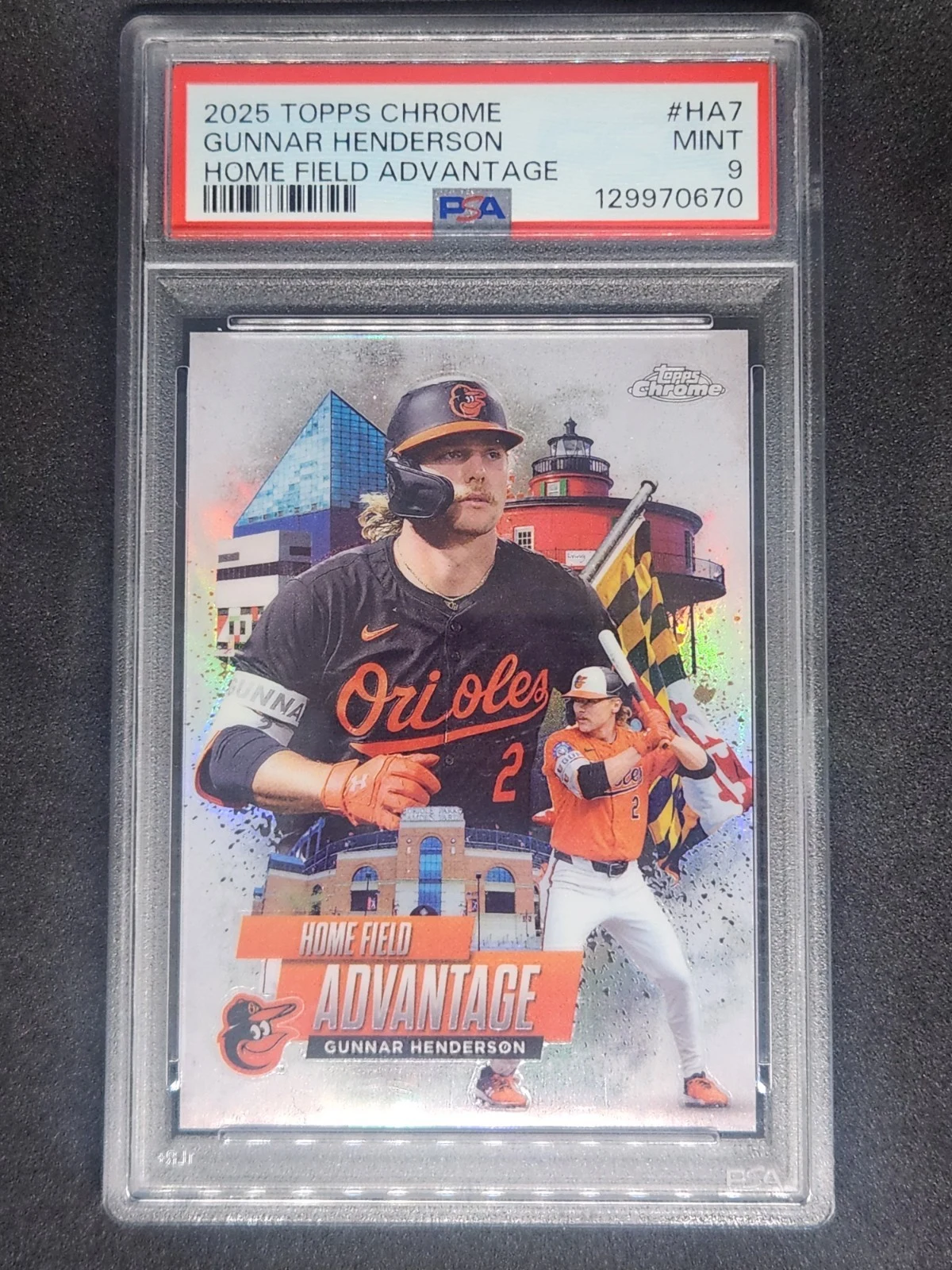 Gunnar Henderson #HA-7 2025 Topps Chrome Baseball Home Field Advantage front