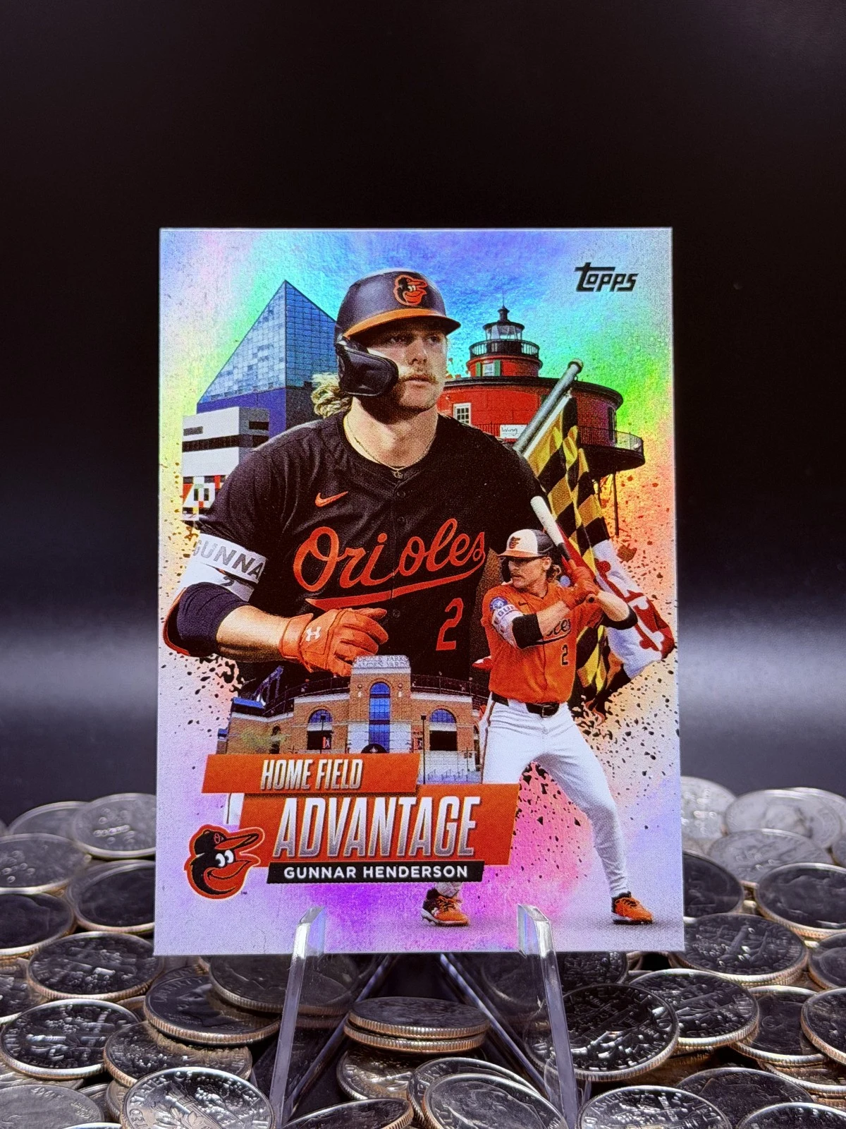Gunnar Henderson #HA-7 2025 Topps Series 1 Baseball - Celebration Series Home Field Advantage front