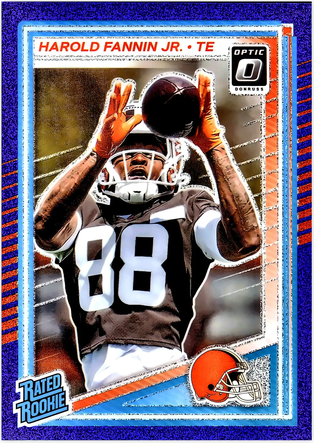 Harold Fannin 2025 Donruss Optic #284 Blue Glitter football rookie card - Front