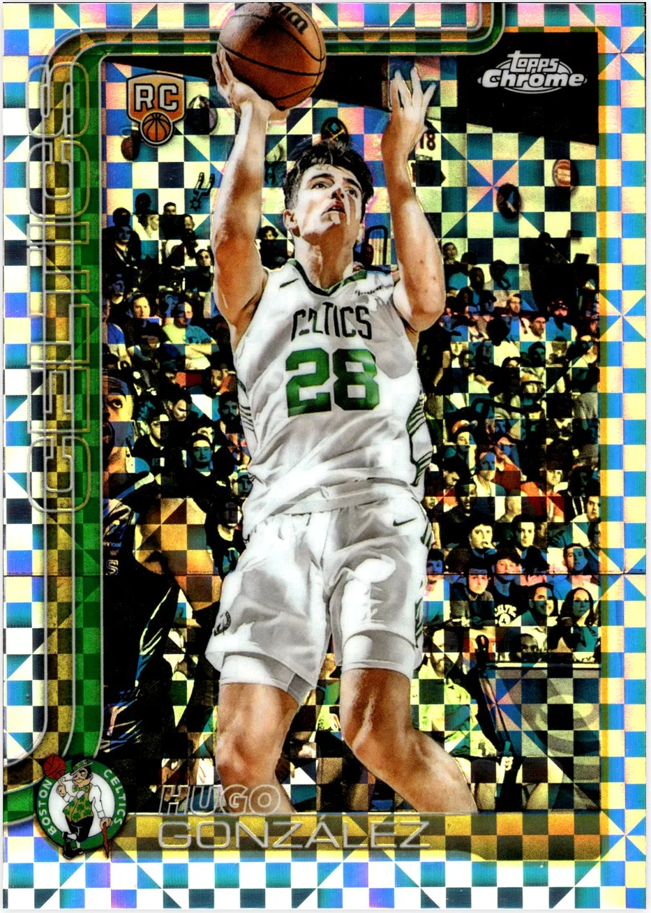 Hugo González 2025-26 Topps Chrome #278 X-Fractor basketball rookie card - Front